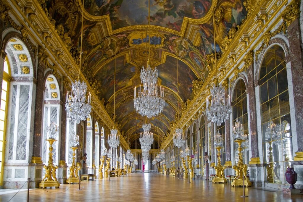 The incredible Hall of Mirrors in the Palace of Versailles